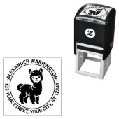 可愛いベビーアルパカスタンディング#1ネーム差出人住所 セルフインキングスタンプ (インサイチュ)