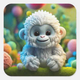 可愛いベビーイェティ糸で作った スクエアシール