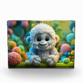 可愛いベビーイェティ糸で作った フォトブロック (正面)