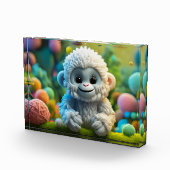 可愛いベビーイェティ糸で作った フォトブロック (右)