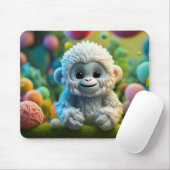 可愛いベビーイェティ糸で作った マウスパッド (マウス)