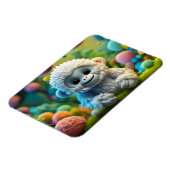 可愛いベビーイェティ糸で作った マグネット (左側)