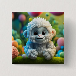 可愛いベビーイェティ糸で作った 缶バッジ