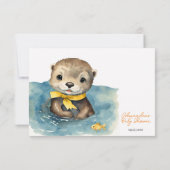 可愛いベビーオッター男女兼用ベビーシャワー 出欠カード (裏面)