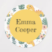 可愛いベビーカスタム恐竜キッズ ラベル (デザイン2)