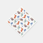 可愛いベビーカラフル恐竜少年パターンプリント スタンダードカクテルナプキン (角)