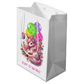 可愛いベビーガールズ初誕生日 ミディアムペーパーバッグ (裏面アングル)