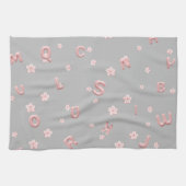 可愛いベビーキッズABCアルファベットフラワーキッズB2S キッチンタオル (横)