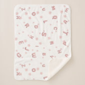 可愛いベビーキッズABCアルファベットフラワーキッズB2S シェルパブランケット (正面)
