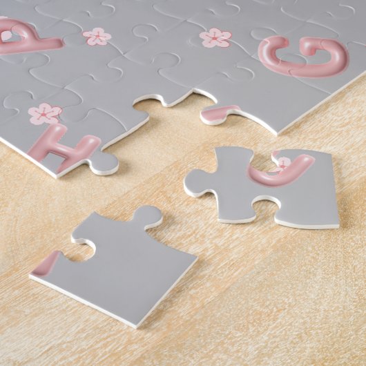 可愛いベビーキッズABCアルファベットフラワーキッズB2S ジグソーパズル (側面)