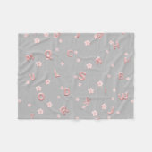 可愛いベビーキッズABCアルファベットフラワーキッズB2S フリースブランケット (正面(横))