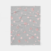 可愛いベビーキッズABCアルファベットフラワーキッズB2S フリースブランケット (正面)