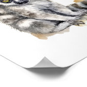 可愛いベビーキツネザルの水色 ポスター (角)