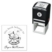 可愛いベビーキツネ眠る魔法の星空のティーカップブック セルフインキングスタンプ (インサイチュ)