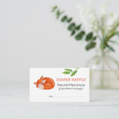 可愛いベビーキツネ離れ |おむつラッフル |赤ちゃんシャワー エンクロージャーカード (スタンド正面)