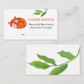 可愛いベビーキツネ離れ |おむつラッフル |赤ちゃんシャワー エンクロージャーカード (正面/裏面)