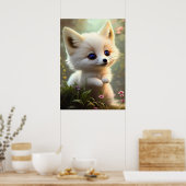 可愛いベビーキツネ ポスター (キッチン)