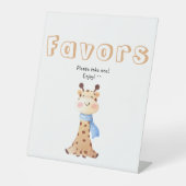 可愛いベビーキリン1歳の誕生日の好意 台座サイン (正面)