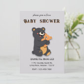 可愛いベビークマとママ熊シャワーカード 招待状 (スタンド正面)