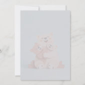 可愛いベビークマとママ熊シャワーカード 招待状 (裏面)