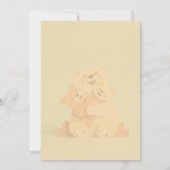 可愛いベビークマとママ熊シャワーカード 招待状 (裏面)