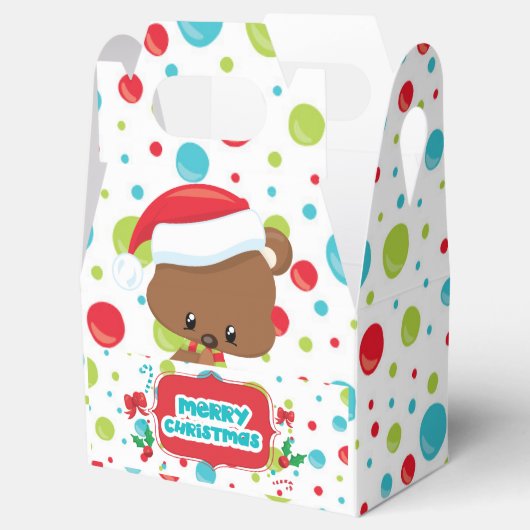 可愛いベビークマのサンタハットメリークリスマスを着て フェイバーボックス (オープン)