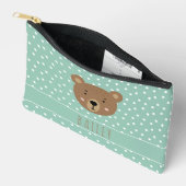 可愛いベビークマモダンブルー アクセサリーポーチ (見開き)