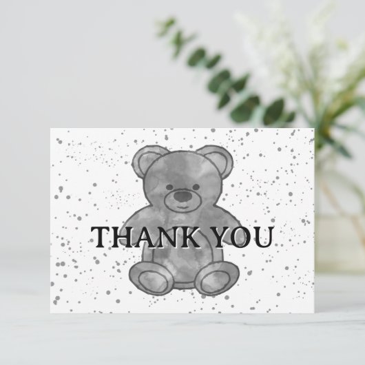可愛いベビークマ白黒カスタムベアーサンキュー サンキューカード (スタンド正面)