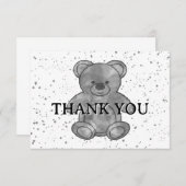可愛いベビークマ白黒カスタムベアーサンキュー サンキューカード (正面/裏面)