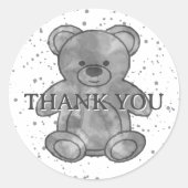 可愛いベビークマ白黒カスタムベアーサンキュー ラウンドシール (正面)