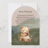 可愛いベビークマ赤ちゃんシャワーサンキューカード 招待状 (裏面)