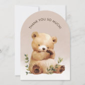 可愛いベビークマ赤ちゃんシャワーサンキューカード 招待状 (正面)