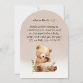 可愛いベビークマ赤ちゃんシャワーサンキューカード 招待状 (裏面)