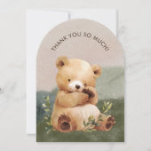 可愛いベビークマ赤ちゃんシャワーサンキューカード 招待状 (正面)