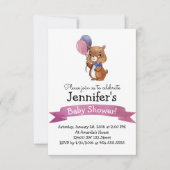 可愛いベビークマ赤ちゃんシャワーパーティの招待状 招待状 (正面)