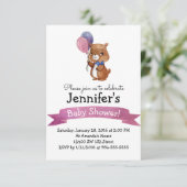 可愛いベビークマ赤ちゃんシャワーパーティの招待状 招待状 (スタンド正面)