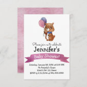 可愛いベビークマ赤ちゃんシャワーパーティの招待状 招待状 (正面/裏面)