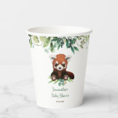 可愛いベビークマ赤ちゃんシャワー緑男女兼用 紙コップ (裏面)