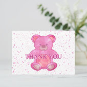 可愛いベビークマinピンクカスタムありがとう サンキューカード (スタンド正面)