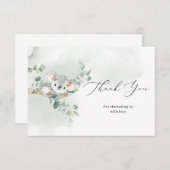 可愛いベビーコアラ緑のユーカリ感謝していスユー エンクロージャーカード (正面/裏面)