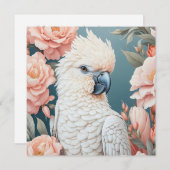 可愛いベビーコカトオウム柔らかいピンクの花 (正面/裏面)