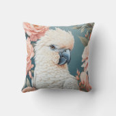 可愛いベビーコカトオウム柔らかいピンクの花 クッション (裏面)