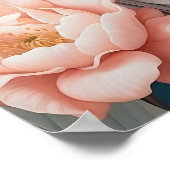 可愛いベビーコカトオウム柔らかいピンクの花 ポスター (角)