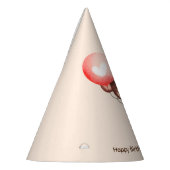 可愛いベビーサル風船とケーキ，誕生日 パーティーハット (左)