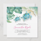 可愛いベビーシャワー招待状トロピカルウォーター 招待状 (正面)