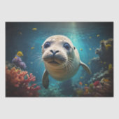 可愛いベビーシールクローズアップ – Decopage - 薄葉紙 (正面)