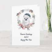 可愛いベビーシール水彩ワンフォトクリスマス シーズンカード (正面)