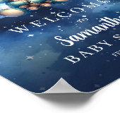 可愛いベビージノ抱きテディベア歓迎サイン ポスター (角)