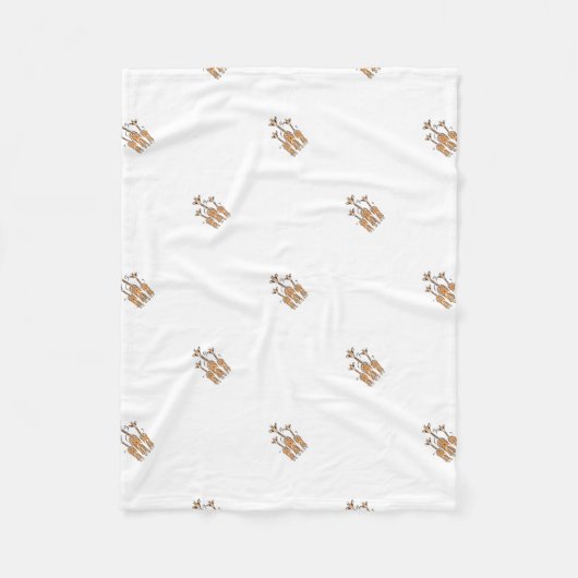 可愛いベビージラフェサファリ動物 フリースブランケット (正面)