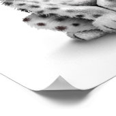 可愛いベビースノーヒョウかわいいクブオンホワイト ポスター (角)